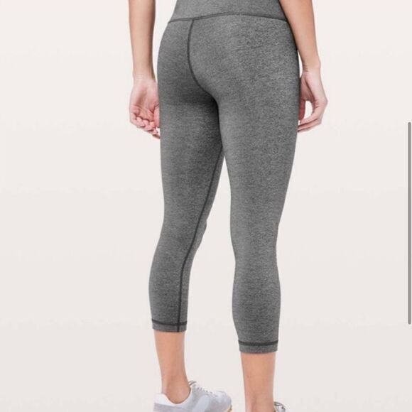 Lululemon Wunder Under Hi Rise Crop Legging  Heathered Gray - Picture 12 of 14